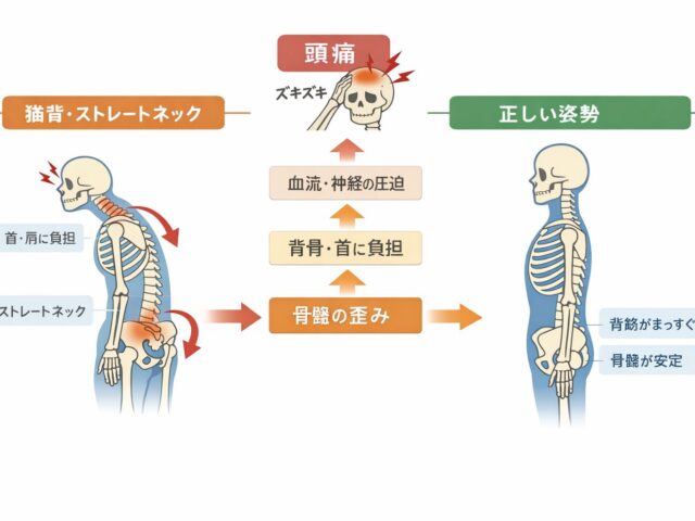 頭痛の原因は首や骨盤の歪み？矯正で根本から改善を目指す