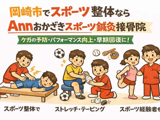 【岡崎市でスポーツ整体をお探しの方へ】身体の痛み・パフォーマンス低下はAnnおかざきスポーツ鍼灸接骨院へ