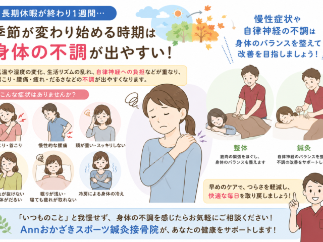 長期休暇明けから1週間！季節の変わり目は身体の不調に注意